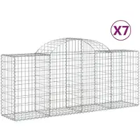 vidaXL Gabions avec arc surélevé 7 pcs. 200x50x80/100 cm Fer galvanisé
