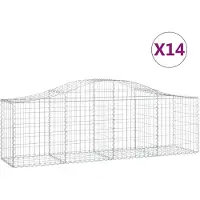 vidaXL Gabions 14 pcs voûtés 200x50x60/80 cm fer galvanisé