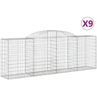 vidaXL Gabions 9 pcs voûtés 300x50x100/120 cm en fer