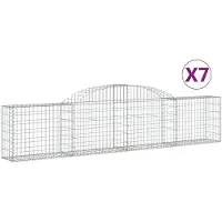 vidaXL Gabions avec arc surélevé 7 pcs. 300x30x60/80 cm Fer galvanisé