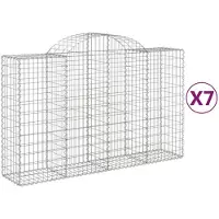 vidaXL Gabions 7 pcs voûtés 200x50x120/140 cm en fer