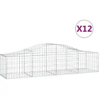 vidaXL Gabions avec arc surélevé 12 pcs. 200x50x40/60 cm Fer galvanisé