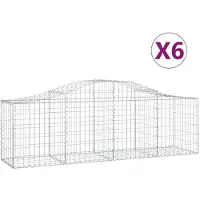 vidaXL Gabions avec arc surélevé 6 pcs. 200x50x60/80 cm Fer galvanisé