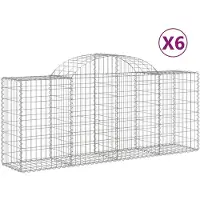 vidaXL Gabions 6 pcs voûtés 200x50x80/100 cm fer galvanisé