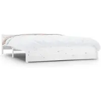 vidaXL Lit en bois massif blanc 140x190 cm