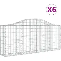 vidaXL Gabions avec arc surélevé 6 pcs. 200x30x80/100 cm Fer galvanisé