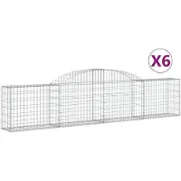 vidaXL Gabions 6 pcs voûtés 300x30x60/80 cm fer galvanisé