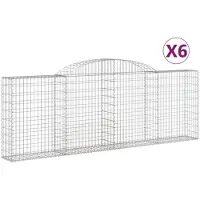 vidaXL Gabions avec arc surélevé 6 pcs. 300x30x100/120cm Fer galvanisé