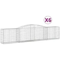 vidaXL Gabions avec arc surélevé 6 pcs. 400x50x80/100cm Fer galvanisé