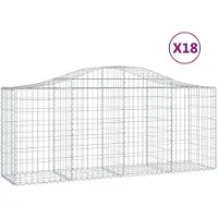 vidaXL Gabions avec arc surélevé 18 pcs. 200x50x80/100cm Fer galvanisé