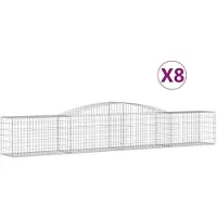 vidaXL Gabions avec arc surélevé 8 pcs. 400x50x60/80cm Fer galvanisé
