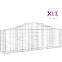 vidaXL Gabions 11 pcs voûtés 200x30x60/80 cm fer galvanisé