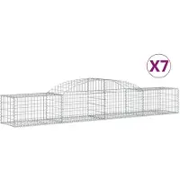 vidaXL Gabions avec arc surélevé 7 pcs. 300x50x40/60 cm Fer galvanisé