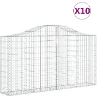 vidaXL Gabions 10 pcs voûtés 200x30x100/120 cm en fer