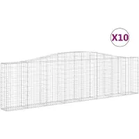 vidaXL Gabions avec arc surélevé 10pcs. 400x30x100/120cm Fer galvanisé