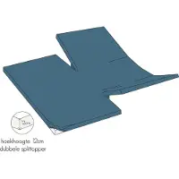 Kayori Drap-Housse Surmatelas Double Split Kayori Shizu Bleu (Percale)-160 x 210 cm