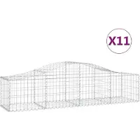 vidaXL Gabions avec arc surélevé 11 pcs. 200x50x40/60 cm Fer galvanisé