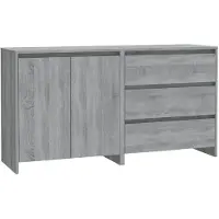 vidaXL Sideboard Gris Sonoma 2 pièces en bois composite