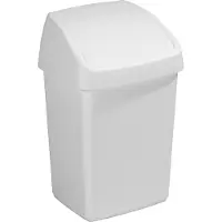 Sunware poubelle Delta avec couvercle basculant, blanc, 10 litres