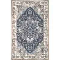 House Nordic Paillasson Havana en polyester chenille bleu - 50x80 cm