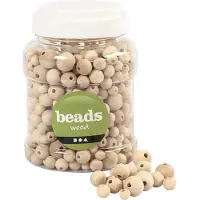 Creativ Company Creotime Perles en bois, d : 8+10+12+15 mm, baies de Chine, 175 gr, 400 ml