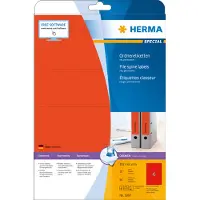 Herma Special - Papier - mat - auto-adhésif permanent - perforé - rouge - 192 x 61 mm 80 étiquette(s) (20 feuille(s) x 4) étiquettes de dossiers opaques