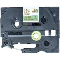 Brother TZe-RM34 ruban 12 mm (d'origine) - or sur vert menthe