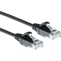ACT ADVANCED CABLE TECHNOLOGY Black 2 meter LSZH U/UTP CAT6 datacenter slimline patch cable with RJ4