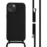 IMoshion Coque en silicone avec cordon pour Apple iPhone 15 - Noir