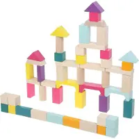 Cubika Jeu en bois Jeu de 50 pièces de construction,