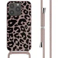 IMoshion Coque design en silicone avec cordon Apple iPhone 15 Pro - Animal Pink