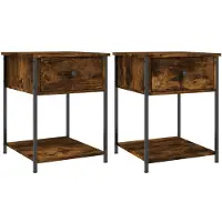 vidaXL Tables de chevet 2 pcs chêne fumé 44x45x58 cm bois d’ingénierie