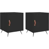 vidaXL Tables de chevet 2 pcs noir 40x40x50 cm bois d’ingénierie