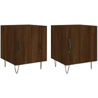 vidaXL Tables de chevet 2pcs chêne marron 40x40x50cm bois d'ingénierie