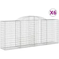 vidaXL Gabions avec arc surélevé 6 pcs. 300x50x120/140cm Fer galvanisé