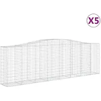 vidaXL Gabions 5 pcs voûtés 400x50x120/140 cm en fer