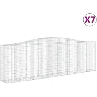 vidaXL Gabions avec arc surélevé 7 pcs. 400x50x120/140cm Fer galvanisé