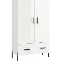 vidaXL Highboard blanc brillant 69,5x31x115 cm Bois composite