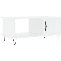 vidaXL Table basse blanc brillant 90x50x40 cm bois composite