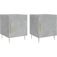 vidaXL Tables de chevet 2 pcs gris béton 40x40x50 cm bois d’ingénierie