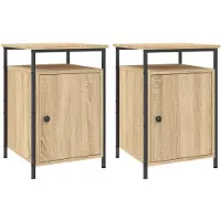 vidaXL Tables de chevet 2pcs chêne sonoma 40x42x60cm bois d'ingénierie
