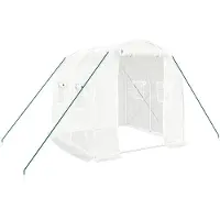 vidaXL Serre avec cadre en acier blanc 4 m² 2x2x2 m