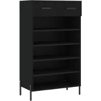 vidaXL Armoire à chaussures noir 60x35x105 cm bois d'ingénierie