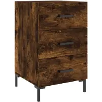 vidaXL Table de chevet chêne fumé 40x40x66 cm bois d'ingénierie