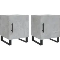 vidaXL Tables de chevet 2 pcs gris béton 40x40x50 cm bois d’ingénierie