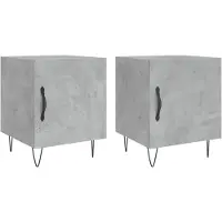 vidaXL Tables de chevet 2 pcs gris béton 40x40x50 cm bois d’ingénierie
