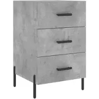 vidaXL Table de chevet gris béton 40x40x66 cm bois d'ingénierie