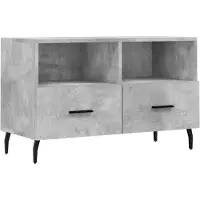 vidaXL Armoire TV gris béton 80x36x50 cm Bois composite