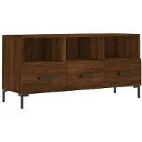 vidaXL Armoire TV marron imitation chêne 102x36x50 cm Matériau dérivé du bois