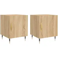 vidaXL Tables de chevet 2 pcs chêne sonoma 40x40x50 cm bois ingénierie